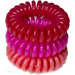 RONNEY S21 MAT funny ring bubble - Profesjonalne gumki do włosów 3 sztuki 3,5 cm - czerwony, neon różowy, łososiowy